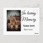 愛する記憶の追悼品にペットの名前を入れて ポストカード (裏面)