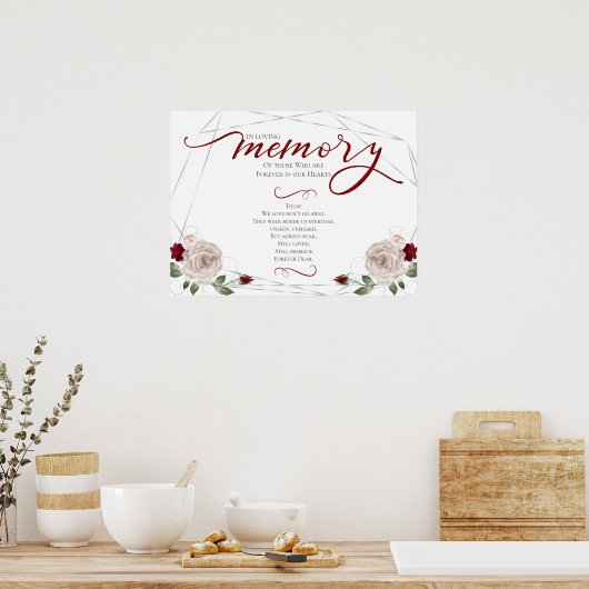愛する記憶の追悼 祈りのウェディングサイン ポスター (キッチン)