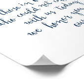 愛する記憶の追悼、葬儀、ネイビーブルー ポスター (角)