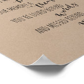 愛する記憶の追悼、葬儀、ラスティック クラフト ポスター (角)