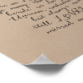 愛する記憶の追悼、葬儀、素朴なクラフト ポスター (角)