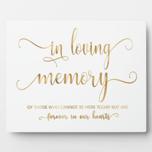 愛する記憶の金ゴールドの結婚サインTabletopプラーク フォトプラーク (正面)