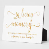 愛する記憶の金ゴールドの結婚サインTabletopプラーク フォトプラーク (側面)