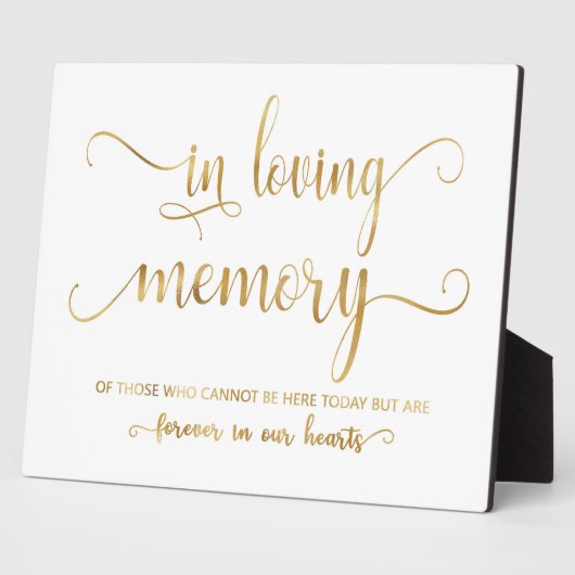 愛する記憶の金ゴールドの結婚サインTabletopプラーク フォトプラーク (側面)