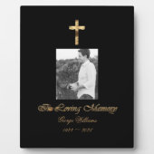 愛する記憶の金ゴールドフェイククロスカートメモリアル フォトプラーク (正面)