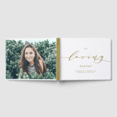 愛する記憶の金ゴールド優美な台詞葬儀 ゲストブック (全面)