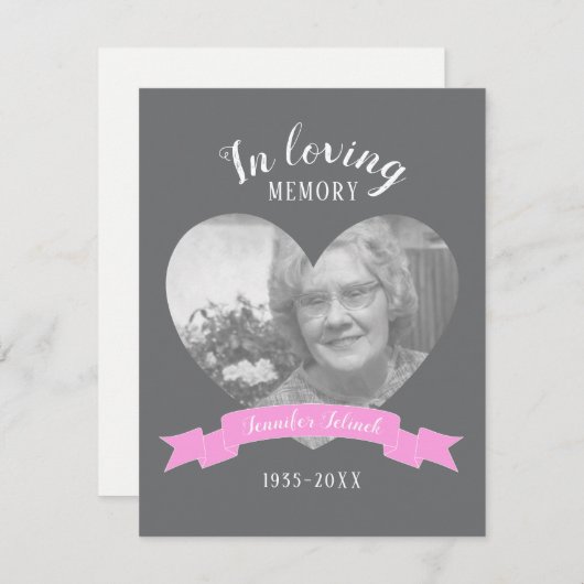 愛する記憶の雲の葬儀祈りの言葉詩カード (正面/裏面)