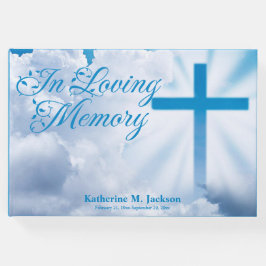 愛する記憶の青いクリスチャン十字白い雲 ゲストブック