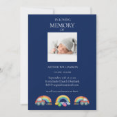 愛する記憶の青い子供の葬儀 招待状 (正面)