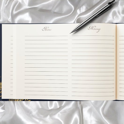 愛する記憶の青い金ゴールドフローラの記念葬儀 ゲストブック