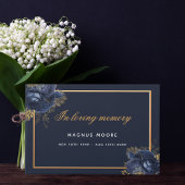 愛する記憶の青い金ゴールドフローラの記念葬儀 ゲストブック