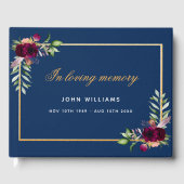 愛する記憶の青い金ゴールドフローラの記念葬儀 ゲストブック (正面)