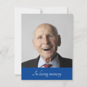 愛する記憶の青の故人の発表写真 招待状 (正面)