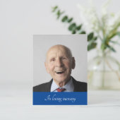 愛する記憶の青の故人の発表写真 招待状 (スタンド正面)