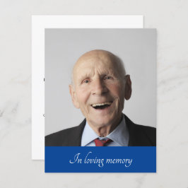 愛する記憶の青の故人の発表写真 招待状