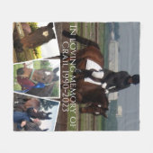 愛する記憶の馬で4つの写真コラージュ フリースブランケット (正面(横))
