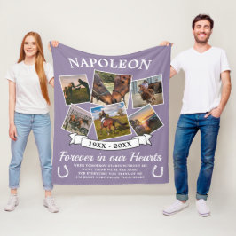 愛する記憶の馬の紫 フリースブランケット