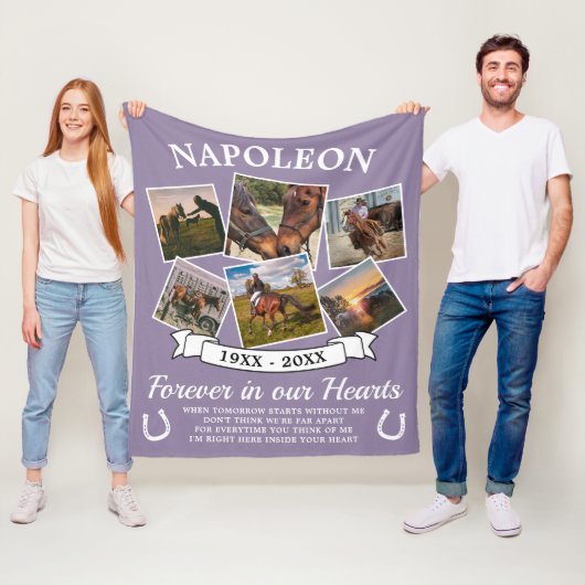 愛する記憶の馬の紫 フリースブランケット (インサイチュ)