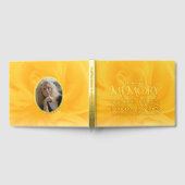 愛する記憶の黄色のバラの金ゴールド箔 ゲストブック (全面)