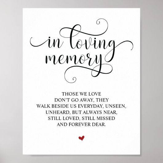 愛する記憶を心に記念プレート ポスター (正面)