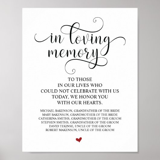 愛する記憶を心に記念銘板 ポスター (正面)