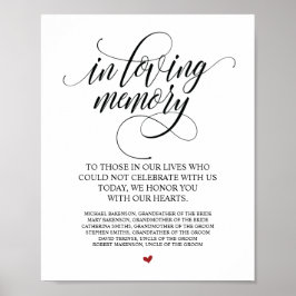 愛する記憶を胸に記念テーブルサイン ポスター