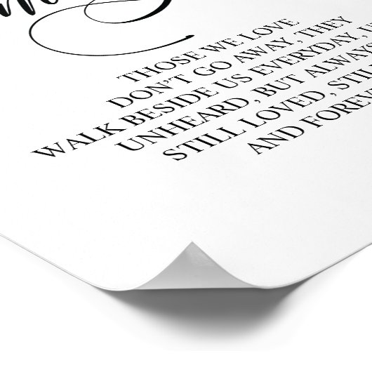 愛する記憶を胸に記念看板 ポスター (角)