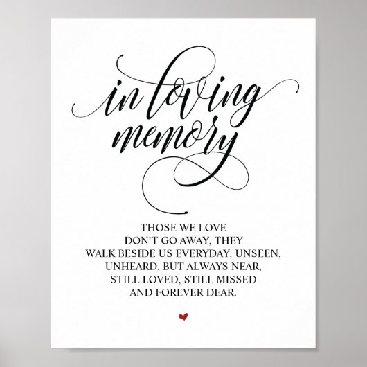 愛する記憶を胸に記念看板 ポスター (正面)