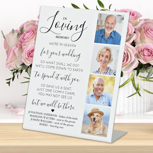 愛する記憶カスタムの中での4結婚写真の記念 台座サイン