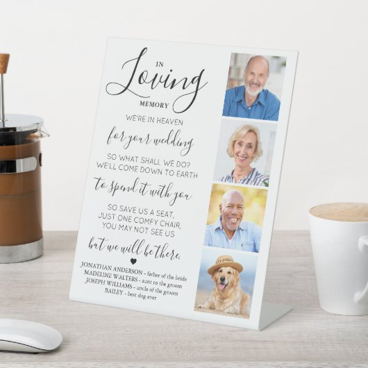 愛する記憶カスタムの中での4結婚写真の記念 台座サイン (インサイチュ)