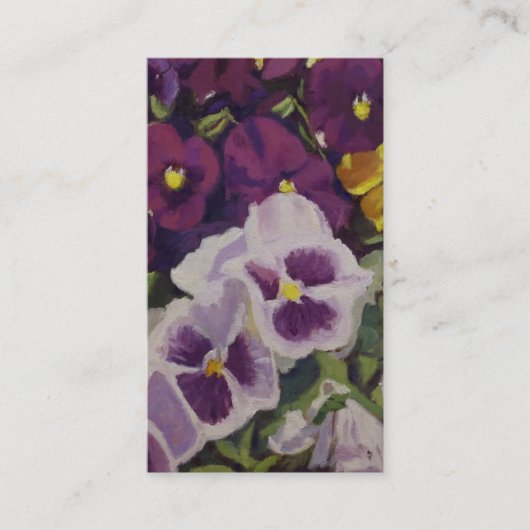 愛する記憶パンジーの花の同情カード 名刺 (正面)