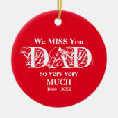 愛する記憶パーソナライズされたパパ記念オーナメント セラミックオーナメント (正面)