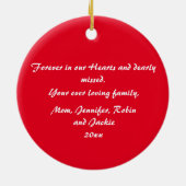 愛する記憶パーソナライズされたパパ記念オーナメント セラミックオーナメント (裏面)