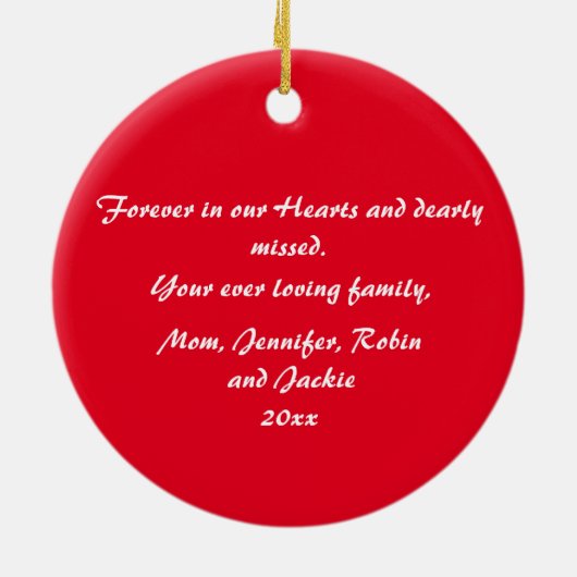 愛する記憶パーソナライズされたパパ記念オーナメント セラミックオーナメント (裏面)