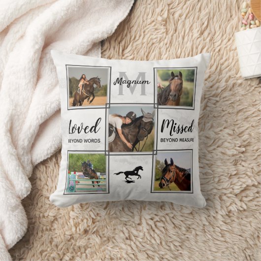 愛する記憶パーソナライズされた写真馬記念 クッション (ブランケット)