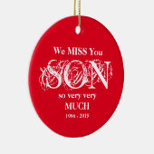 愛する記憶パーソナライズされた息子メモリアルオーナメント セラミックオーナメント (右)