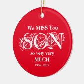 愛する記憶パーソナライズされた息子メモリアルオーナメント セラミックオーナメント (左)