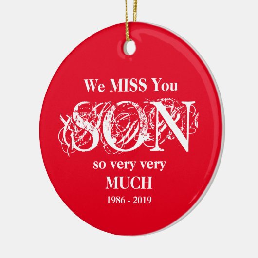 愛する記憶パーソナライズされた息子メモリアルオーナメント セラミックオーナメント (左)