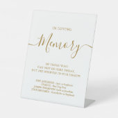 愛する記憶パーソナライズされた金ゴールド結婚の記念碑 台座サイン (正面)