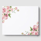 愛する記憶ピンクの花と緑の葬儀 ゲストブック (裏面)