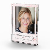 愛する記憶ピンク大理石のメモリアル写真ブロック フォトブロック (右)