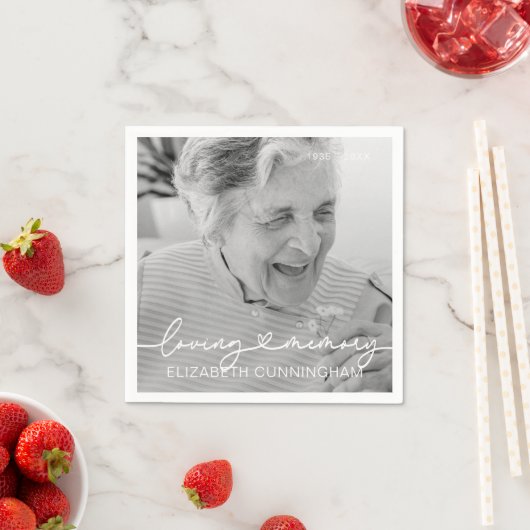 愛する記憶モダンハートエレガント記念碑 スタンダードカクテルナプキン (インサイチュ)