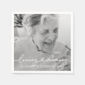 愛する記憶モダンハートエレガント記念碑 スタンダードカクテルナプキン (正面)