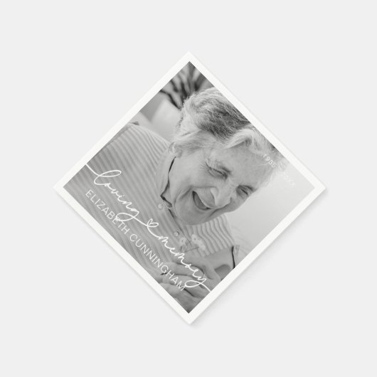 愛する記憶モダンハートエレガント記念碑 スタンダードカクテルナプキン (角)