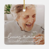 愛する記憶モダンハートエレガント記念碑 セラミックオーナメント (裏面)