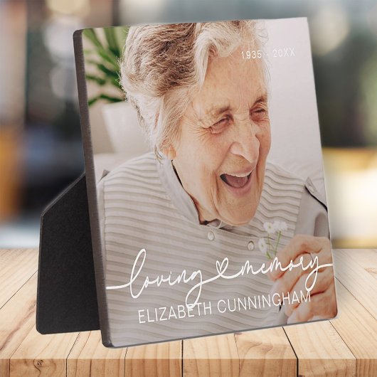 愛する記憶モダンハートエレガント記念碑 フォトプラーク
