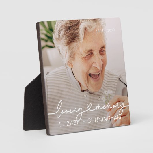 愛する記憶モダンハートエレガント記念碑 フォトプラーク (正面)