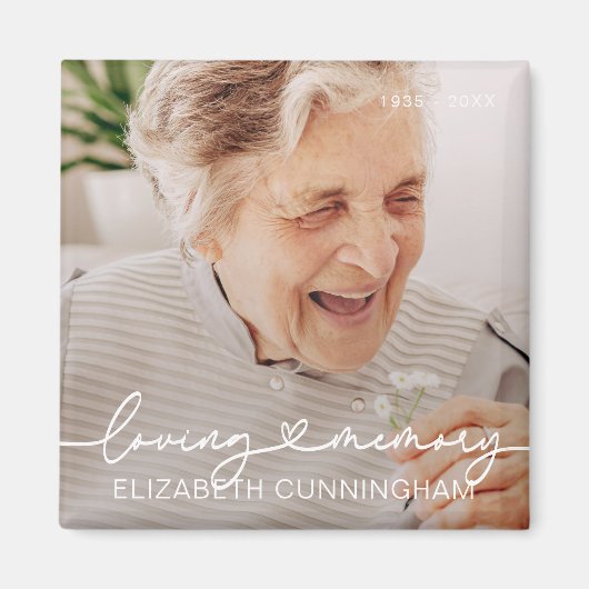 愛する記憶モダンハートエレガント記念碑 マグネット (正面)