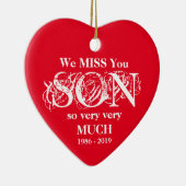 愛する記憶息子パーソナライズされたクリスマスオーナメント セラミックオーナメント (右)