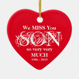 愛する記憶息子パーソナライズされたクリスマスオーナメント セラミックオーナメント
